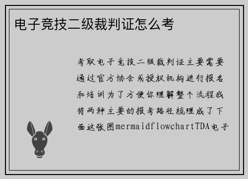 电子竞技二级裁判证怎么考